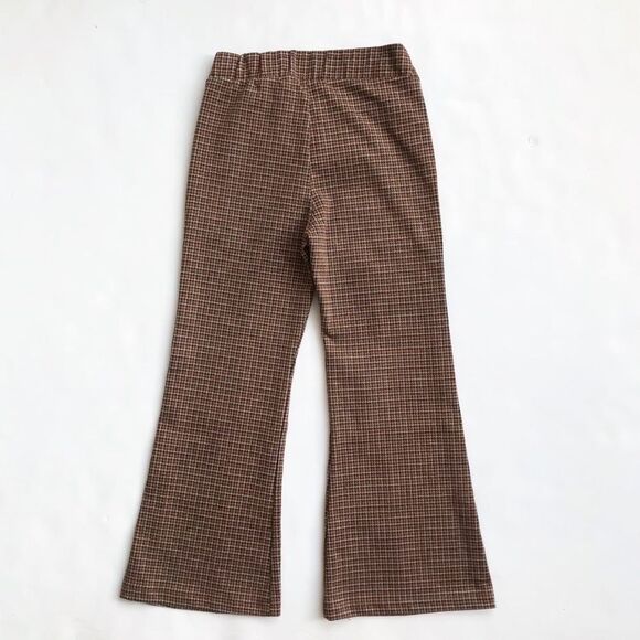 Zara brown plaid bell bottom pants EUC  7Y - Picture 5 of 5